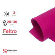 Feltro 20x30cm 3mm Fucsia Scuro COD.07
