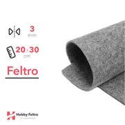 Feltro 20x30cm 3mm Grigio Nero Mélange COD.35