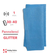 Pannolenci Glitter Tinta Unita 30x40cm 1mm AZZURRO COD.28