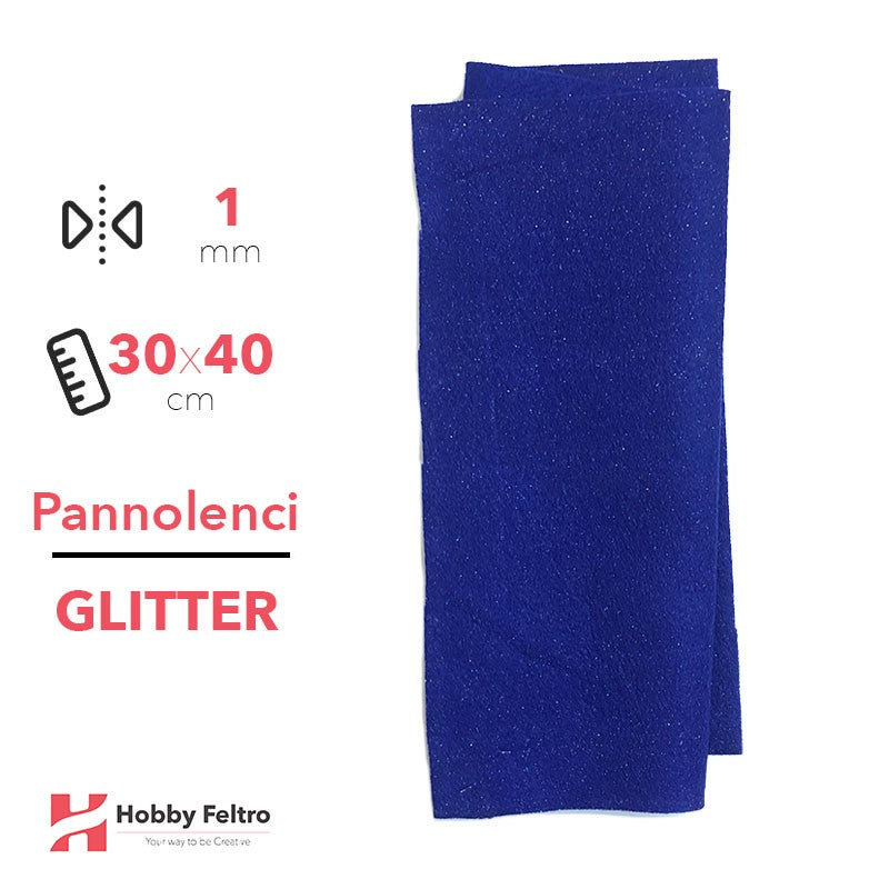 Pannolenci Glitter Tinta Unita 30x40cm 1mm BLUETTE