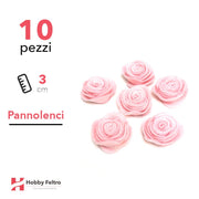 Rosa Piccola Pannolenci 10 Pezzi Rosa Chiaro COD.08