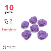 Rosa Piccola Pannolenci 10 Pezzi Viola COD.10