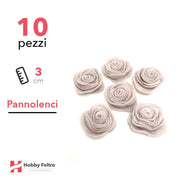 Rosa Piccola Pannolenci 10 Pezzi Grigio Chiaro COD.36