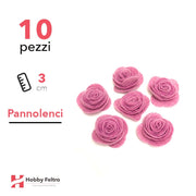 Rosa Piccola Pannolenci 10 Pezzi Rosa Incarnato Prugna COD.68