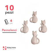 Gatti 3D Pannolenci 10 Pezzi Beige COD.02