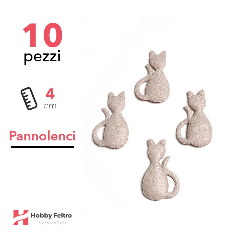 Gatti 3D Pannolenci 10 Pezzi Beige COD.02