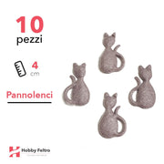 Gatti 3D Pannolenci 10 Pezzi Tortora COD.03