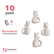 Gatti 3D Pannolenci 10 Pezzi Grigio Argento COD.04