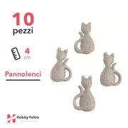 Gatti 3D Pannolenci 10 Pezzi Grigio COD.05