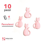 Gatti 3D Pannolenci 10 Pezzi Rosa Chiaro COD.06