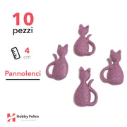 Gatti 3D Pannolenci 10 Pezzi Viola COD.07