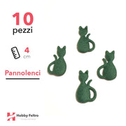 Gatti 3D Pannolenci 10 Pezzi Verde COD.10