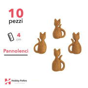 Gatti 3D Pannolenci 10 Pezzi Giallo Ocra COD.11