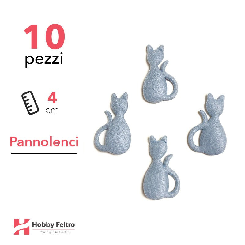 Gatti 3D Pannolenci 10 Pezzi Azzurro Ghiaccio COD.12