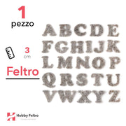 Lettere in Feltro Maiuscole 3cm Beige Melange COD.36