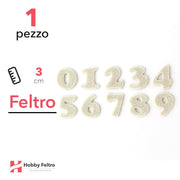 Numeri in Feltro 3cm Panna COD.41