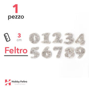 Numeri in Feltro 3cm Beige Melange COD.36