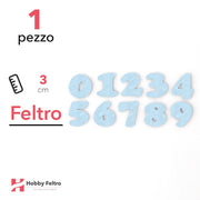 Numeri in Feltro 3cm Azzurro COD.28