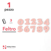 Numeri in Feltro 3cm Rosa COD.08