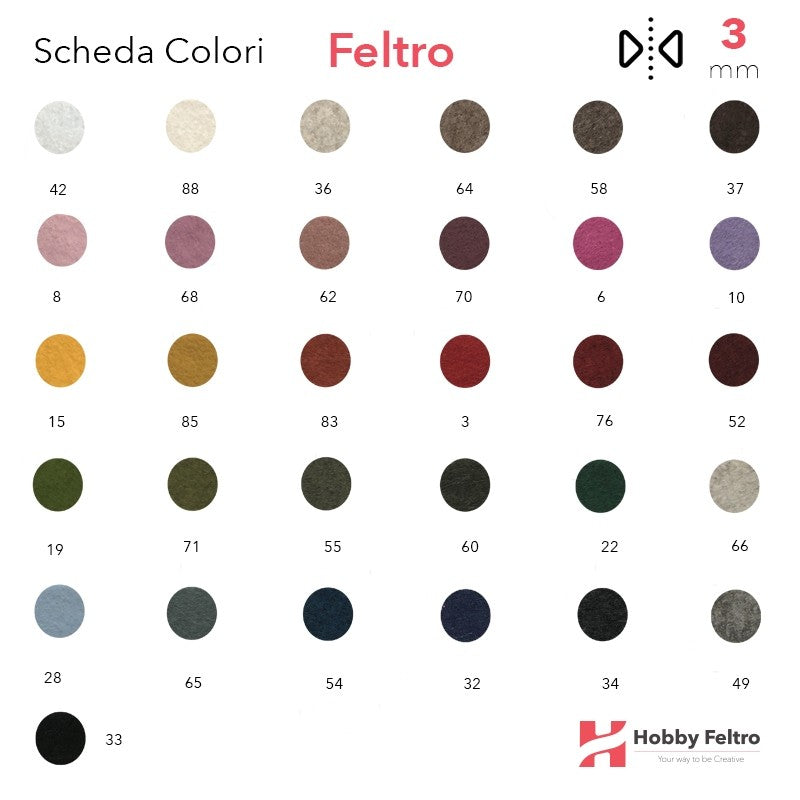 Kit Uccellino in Feltro 10 Pezzi 6x4cm Colore a Scelta