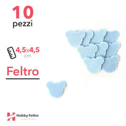 Kit Mouse Piccolo in Feltro 10 Pezzi 4,5x5,5cm Colore a Scelta