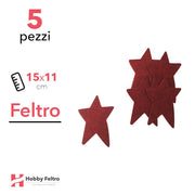 Kit Stella in Feltro 5 Pezzi 15x11cm Colore a Scelta