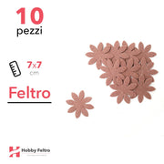 Kit Margherita Grande in Feltro 10 Pezzi 7x7cm Colore a Scelta