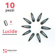 Clip per Capelli 6cm Kit 10 Pezzi Color Lucido Verde Militare COD.01