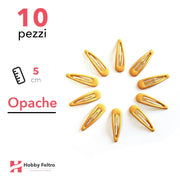 Clip per Capelli 5cm Kit 10 Pezzi Color Opaco Giallo Mandarino COD.01