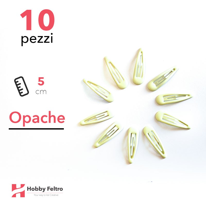 Clip per Capelli 5cm Kit 10 Pezzi Color Opaco Giallo Canarino COD.03