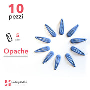 Clip per Capelli 5cm Kit 10 Pezzi Color Opaco Blu Denim COD.09