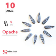Clip per Capelli 5cm Kit 10 Pezzi Color Opaco Grigio COD.12