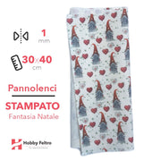 Pannolenci Stampato Natalizio Gnomi Panna 1mm 30x40cm COD.4016-11