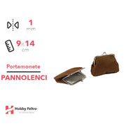 Portamonete in Pannolenci Grande Marrone 1mm 9x14cm COD.03