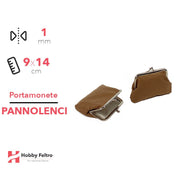 Portamonete in Pannolenci Grande Tortora 1mm 9x14cm COD.05