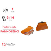 Portamonete in Pannolenci Grande Arancio 1mm 9x14cm COD.07