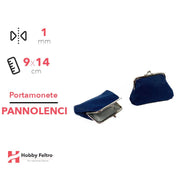 Portamonete in Pannolenci Grande Blu 1mm 9x14cm COD.08