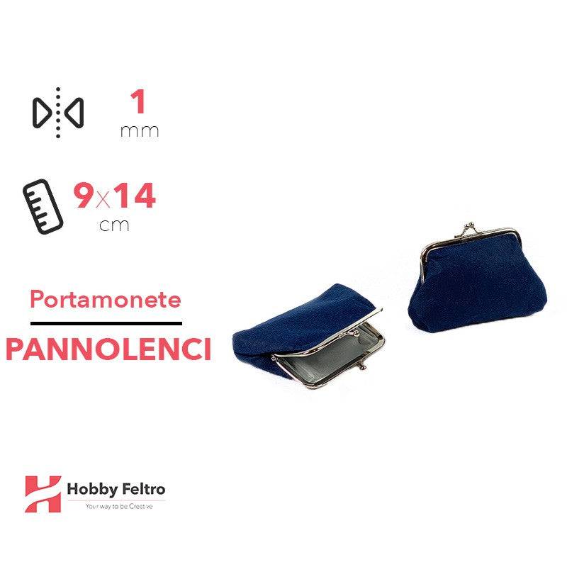 Portamonete in Pannolenci Grande Blu 1mm 9x14cm COD.08