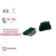 Portamonete in Pannolenci Grande Verde Scuro 1mm 9x14cm COD.10