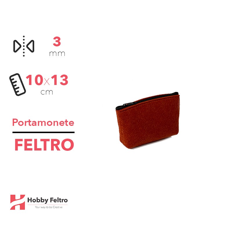 Portamonete in Feltro Mattone 3mm 10x13cm COD.83