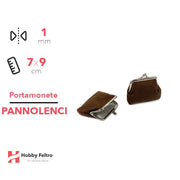 Portamonete in Pannolenci Piccoli Marrone 1mm 7x9cm COD.10