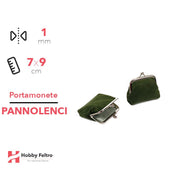 Portamonete in Pannolenci Piccoli Verde Scuro 1mm 7x9cm COD.09