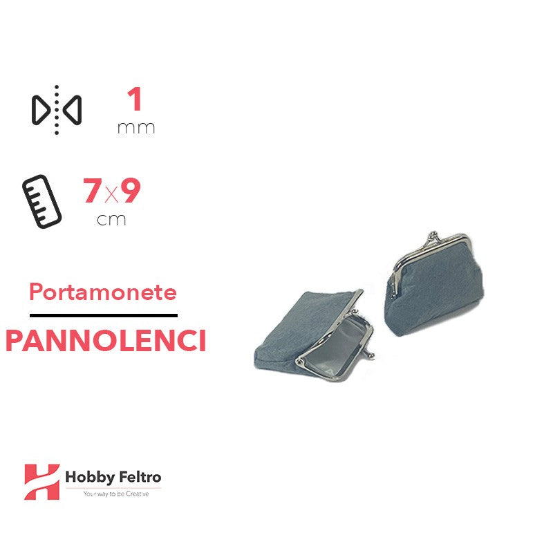 Portamonete in Pannolenci Piccoli Grigio 1mm 7x9cm COD.03