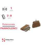 Portamonete in Pannolenci Piccoli Tortora 1mm 7x9cm COD.02