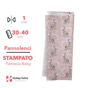 Pannolenci Stampato Fantasia Baby Orsetto Palloncini Rosa 1mm 30x40cm COD.20021-7
