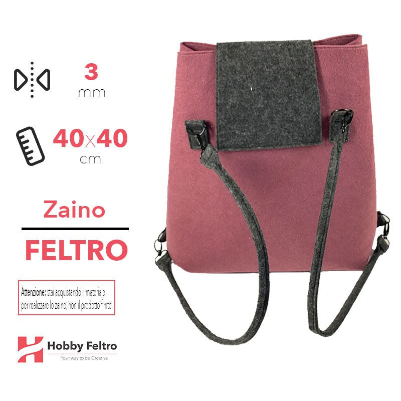 Borsa Zaino in Feltro Prugna Antracite COD.70-34