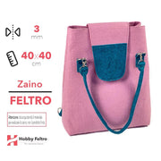 Borsa Zaino in Feltro Rosa Forte Blu Pavone COD.68-54