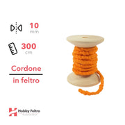 Cordone in Feltro di Lana Arancio 10mm 3 metri cG21
