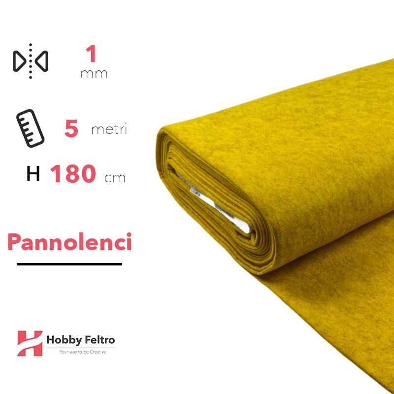 Pannolenci color Giallo Melange 5 metri x 180cm COD.2010