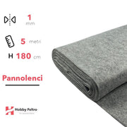 Pannolenci color Grigio Melange 5 metri x 180cm COD.100